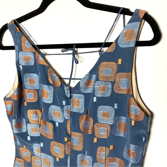 Vintage Tocca Geometric Silk Shift Dress 8 - Picture 6 of 10